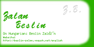 zalan beslin business card